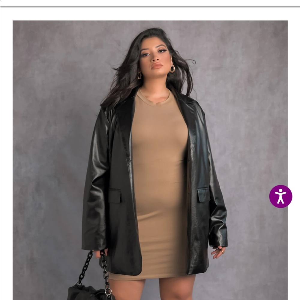 Rebdolls vegan leather blazer oversized 1X Brand New